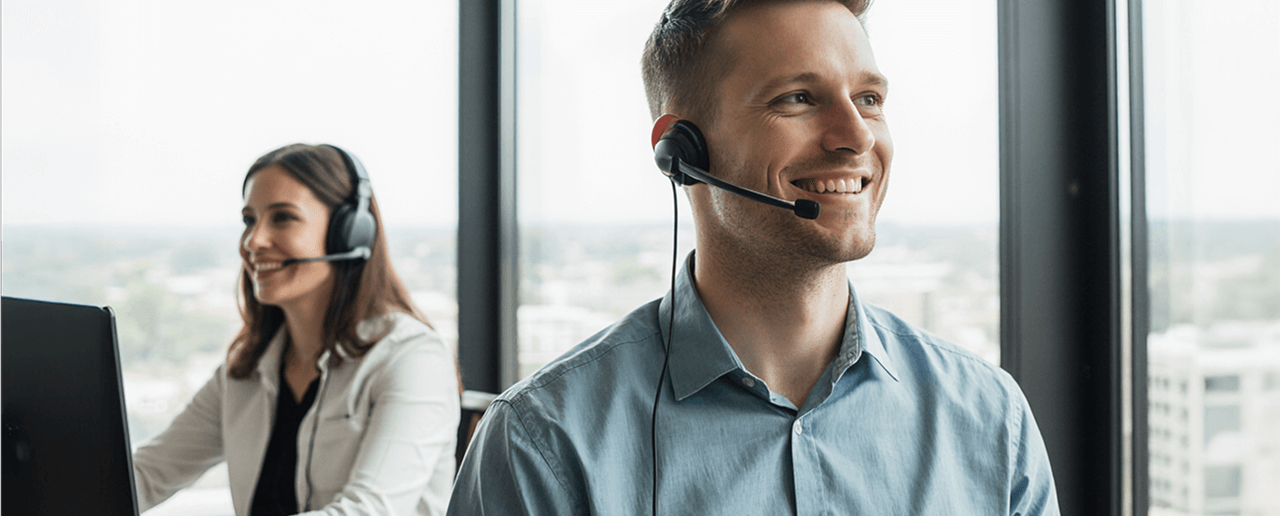Call center trabajando